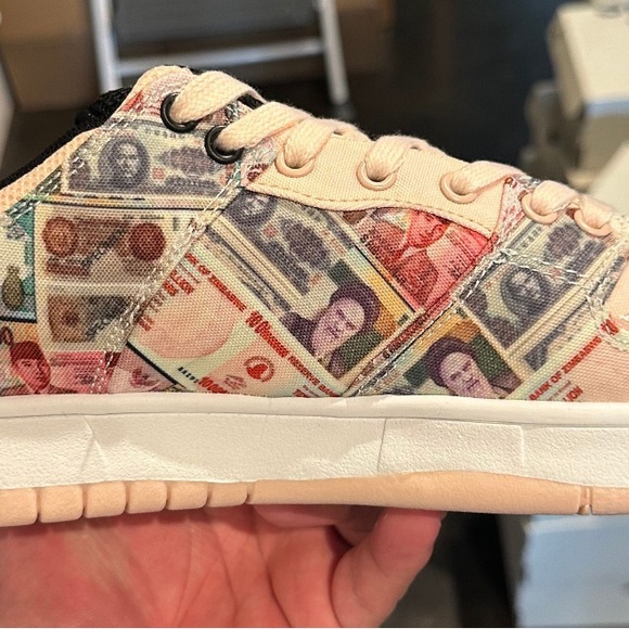 Kids Multicolor Currency Print Sneakers - Picture 1 of 3
